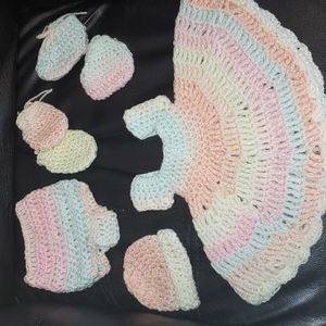 Crochet handmade dress full set